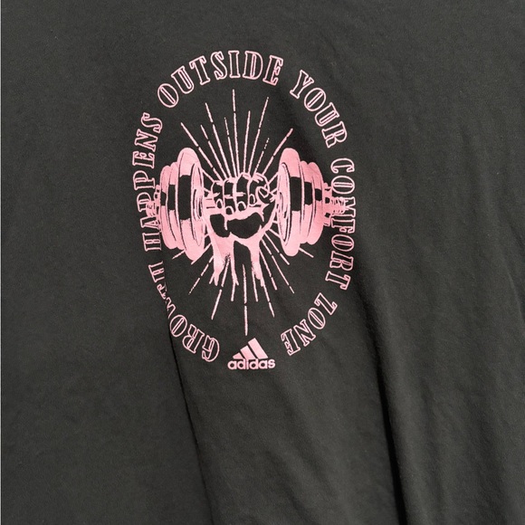 Adidas Men's Gray Tee with Pink Graphic - Picture 2 of 5